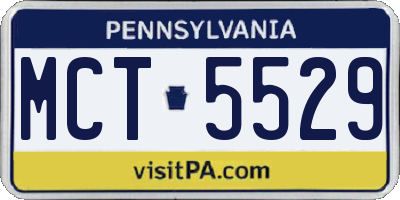 PA license plate MCT5529