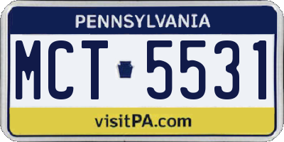 PA license plate MCT5531