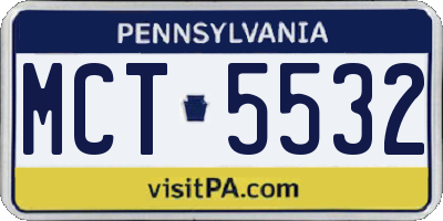 PA license plate MCT5532