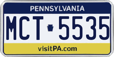 PA license plate MCT5535