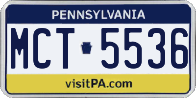 PA license plate MCT5536