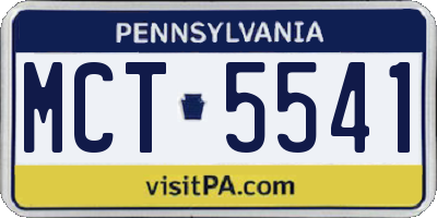 PA license plate MCT5541