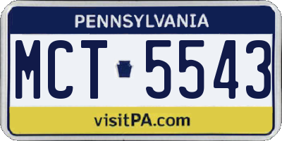 PA license plate MCT5543