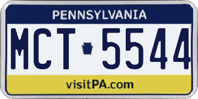PA license plate MCT5544