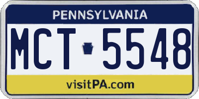 PA license plate MCT5548