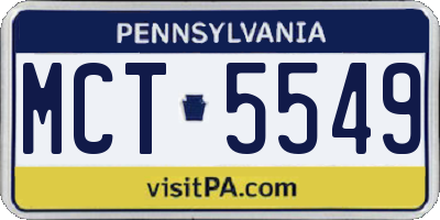 PA license plate MCT5549