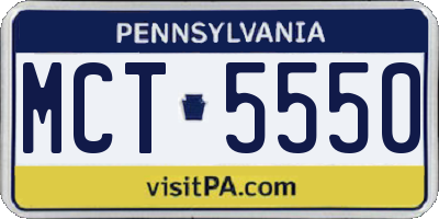 PA license plate MCT5550