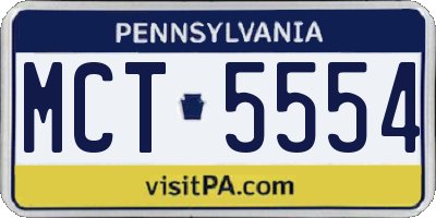 PA license plate MCT5554