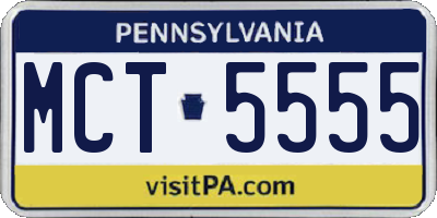 PA license plate MCT5555