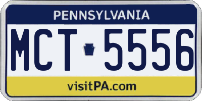 PA license plate MCT5556