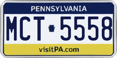 PA license plate MCT5558