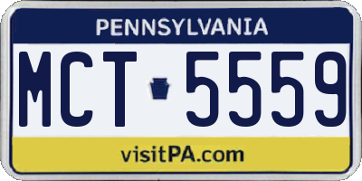 PA license plate MCT5559