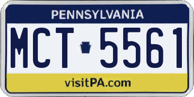 PA license plate MCT5561