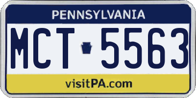 PA license plate MCT5563