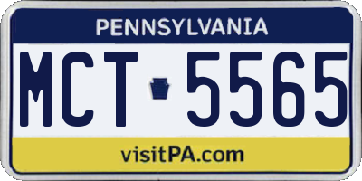 PA license plate MCT5565
