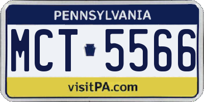 PA license plate MCT5566