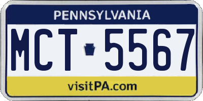 PA license plate MCT5567