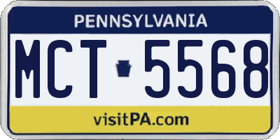 PA license plate MCT5568