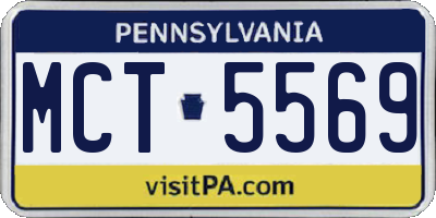 PA license plate MCT5569