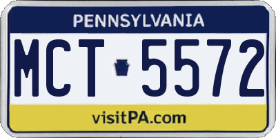PA license plate MCT5572