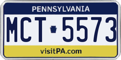 PA license plate MCT5573
