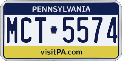 PA license plate MCT5574