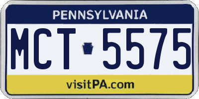 PA license plate MCT5575
