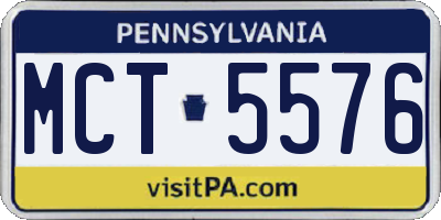 PA license plate MCT5576