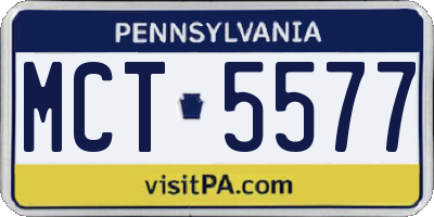 PA license plate MCT5577