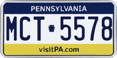 PA license plate MCT5578