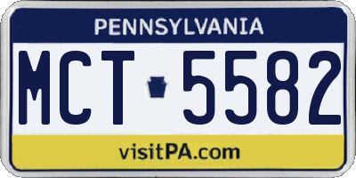 PA license plate MCT5582