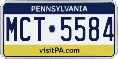 PA license plate MCT5584