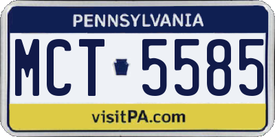 PA license plate MCT5585