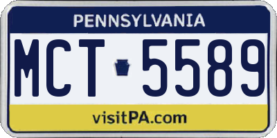 PA license plate MCT5589