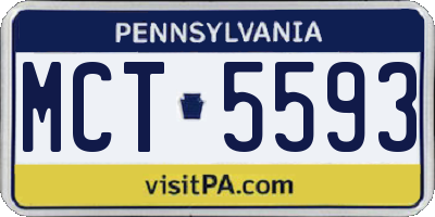 PA license plate MCT5593
