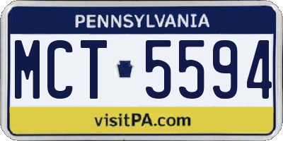 PA license plate MCT5594