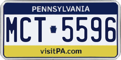 PA license plate MCT5596