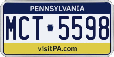 PA license plate MCT5598