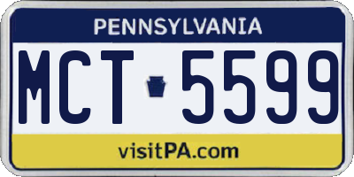 PA license plate MCT5599