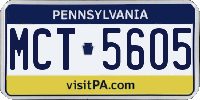 PA license plate MCT5605