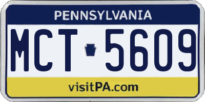 PA license plate MCT5609