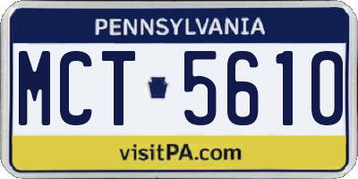 PA license plate MCT5610