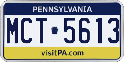 PA license plate MCT5613