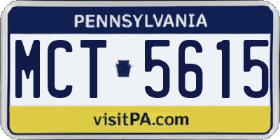 PA license plate MCT5615