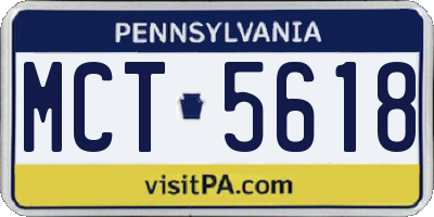 PA license plate MCT5618