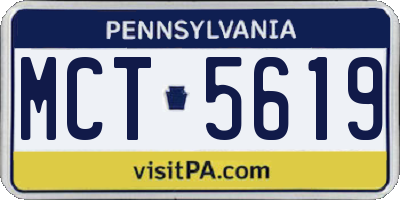 PA license plate MCT5619