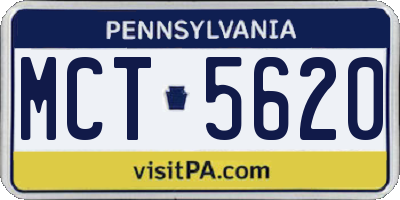PA license plate MCT5620
