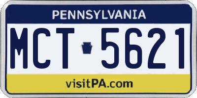 PA license plate MCT5621