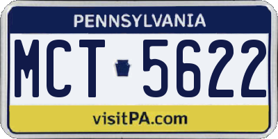 PA license plate MCT5622