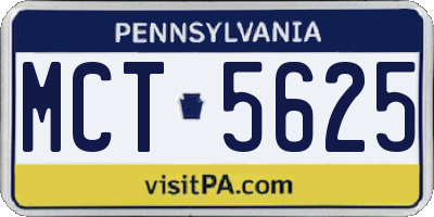 PA license plate MCT5625